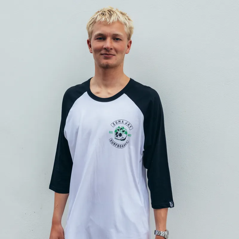 Zuma Jay Harlot Raglan White/Black-3